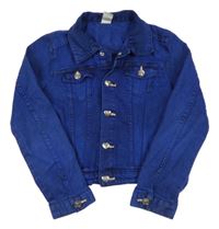 Zafírová rifľová crop bunda s golierikom H&M