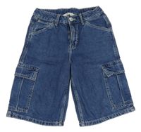 Modré cargo riflové kraťasy H&M