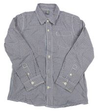 Hnědo-bílo-modrá kostkovaná košile Zara