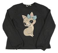 Černošedé mikinotriko s mačičkou H&M