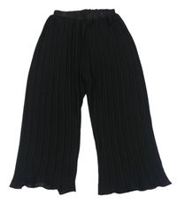 Čierne plisované culottes nohavice
