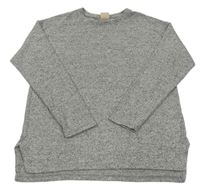 Sivé melírované úpletové tričko Zara