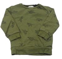 Khaki mikina s dinosaurami Urban