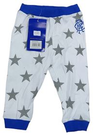 Bílé lehké fotbalové tepláky s hvězdami - Rangers