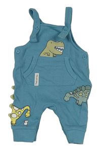 Modré žebrované laclové tepláky s dinosaury George