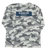 Bielo-sivé army tričko s nápisom