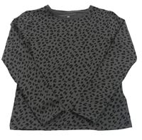 Tmavosivé tričko s leopardím vzorom H&M
