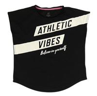 Černé sportovní tričko s nápisem H&M