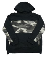 Čierno-sivá mikina so vzorom a kapucňou George