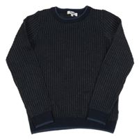 Tmavomodrý kockovaný sveter Fish&Chips