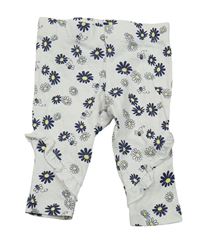 Biele kvetované legíny s volánikmi Pocopiano