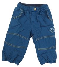 Petrolejové plátěné podšité kalhoty s výšivkou Sergent Major