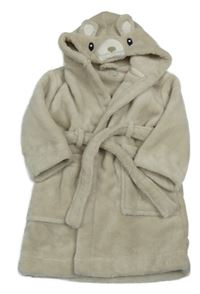 Béžový chlupatý župan s kapucí - medvěd John Lewis