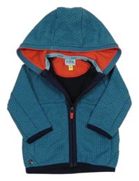 Petrolejová perforovaná prepínaci mikina s kapucňou Baker