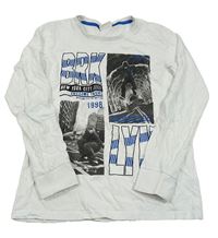 Biele tričko so skateboardisty C&A