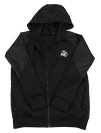 Černá propínací mikina s šusťákem a kapucí KWD