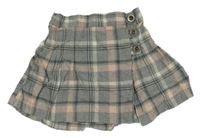 Sivo-ružovo-zelená kockovaná prepínaci sukňa Next