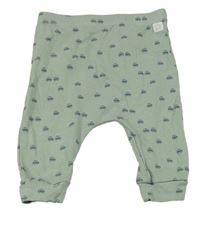 Zelenošedé žebrované lehké tepláky s auty F&F