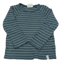 Tmavozeleno-zelené pruhované triko Topolino