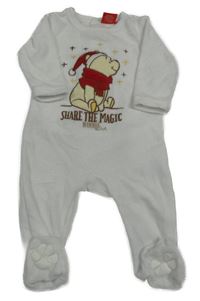 Biely zamatový overal s Púem Disney