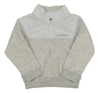 Svetlošedá -biela teplákovo/šusťáková mikina s nápisom McKenzie