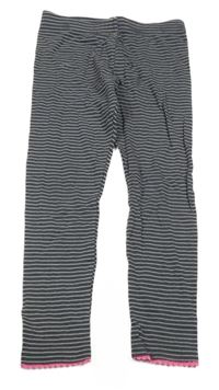 Tmavošedo-biele pruhované legíny Hema