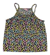 Ružovo-světlemodro-žltý top s leopardím vzorom Kiki&Koko