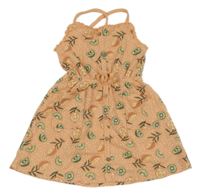 Marhuľové šaty s kiwi Kiabi