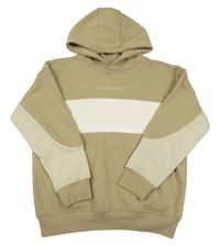 Pískovo-béžová mikina s nápisom a kapucňou Primark