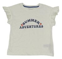 Biele tričko s nápisom a jahodami Primark