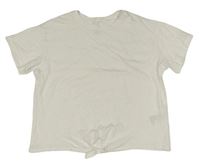 Biele crop tričko s uzlom H&M