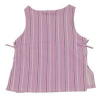 Ružovo-modro-biely pruhovaný crop top Zara