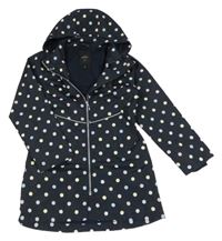 Černá puntíkatá šusťáková podzimní parka s kapucí Name it