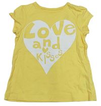 Žlté tričko so srdcem Mothercare