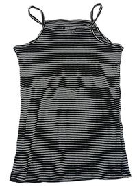 Čierno-biely pruhovaný rebrovaný top PRIMARK