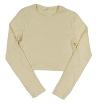 Smotanové rebrované crop tričko zn. Matalan