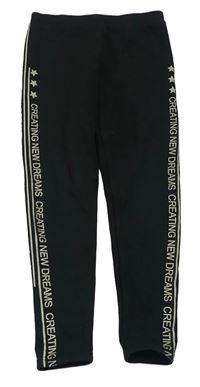 Černé silnější legíny s nápisy Primark