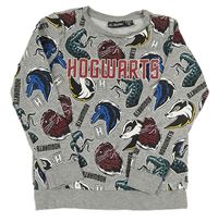Šedá vzorovaná mikina s obrázky - Harry Potter 