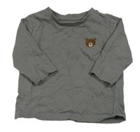 Tmavošedé triko s medvědem Next