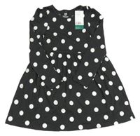 Nové - tmavošedé puntíkaté bavlněné šaty H&M