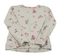 Sivá melírovaná kvetovaná mikina H&M