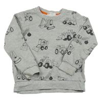 Sivá mikina s bagrami