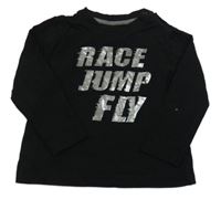 Černé triko s šedým nápisem Lupilu