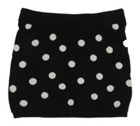 Čierno-biela bodkovaná á pletená sukňa H&M