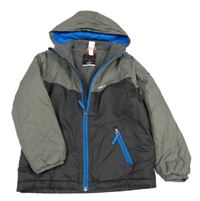 Šedo-tmavošedá šusťáková zateplená funkční bunda s kapucí wedze