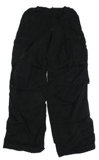 Černé plátěné kalhoty s kapsami H&M