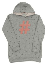 Sivá vzorovaná mikina s kapucňou Y.F.K.