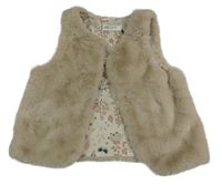 Svetlobéžová kožušinová podšitá vesta H&M