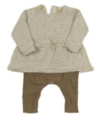 Smetanovo-hnědý teplákový overal se vzorem Zara