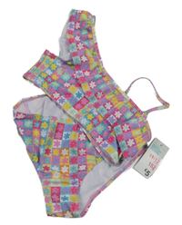 Nové - barevné květované dvoudílné plavky Primark